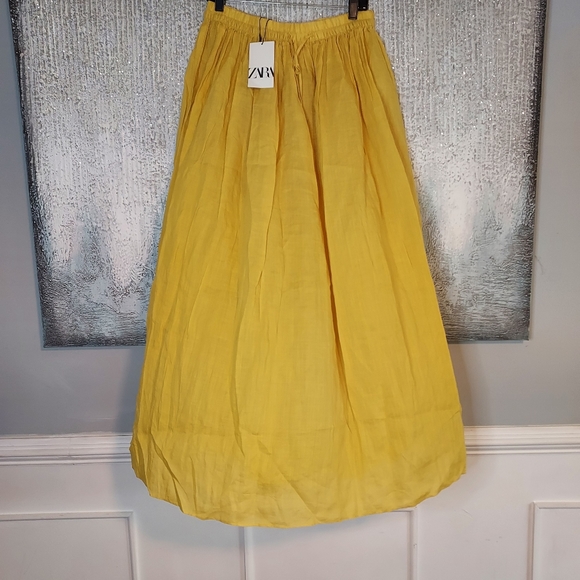 Zara Long Ramie Skirt - Picture 6 of 11
